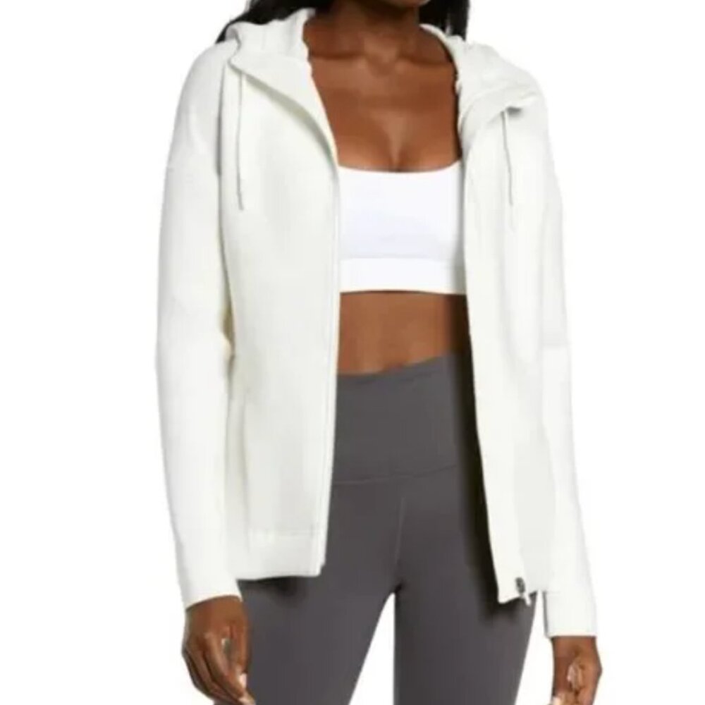 Sweaty Betty Cross Train Hoodie Jacket XL Lily White Marl  NWOT